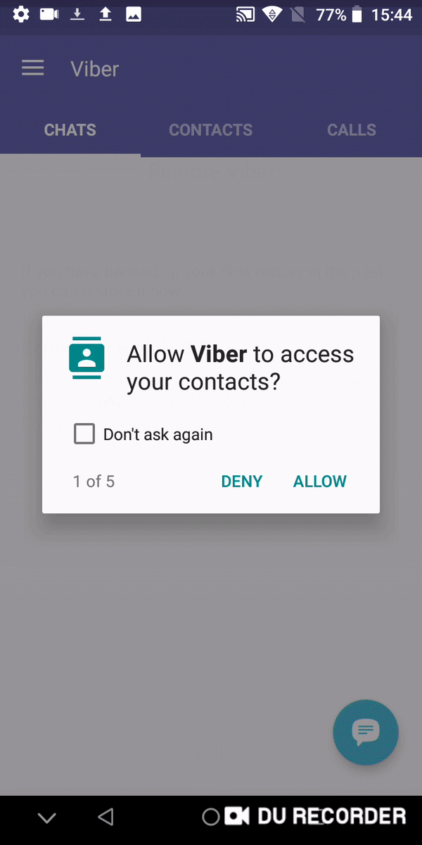 A gif showing 5 system-initiated requests from Viber on Android.