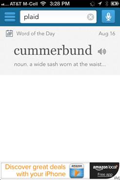 Word of the day, cummerbund and definition