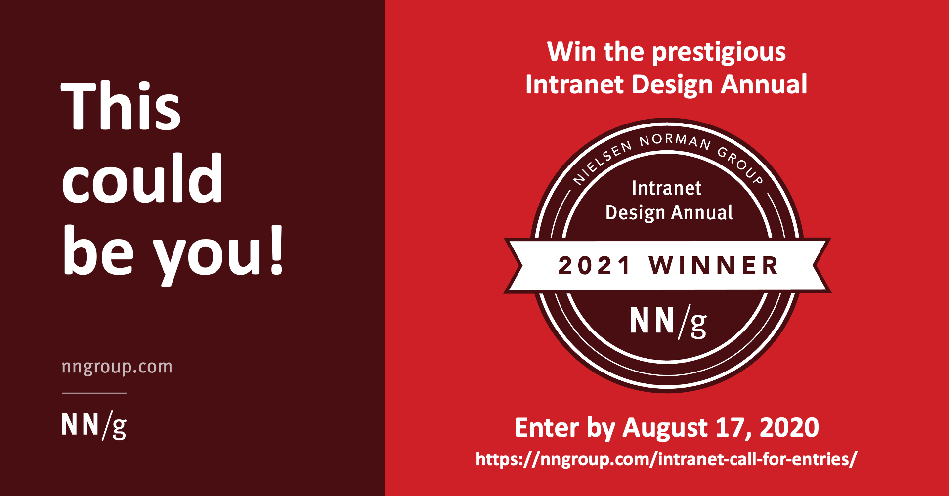 this could be you: winner 2021 Intranet design annual